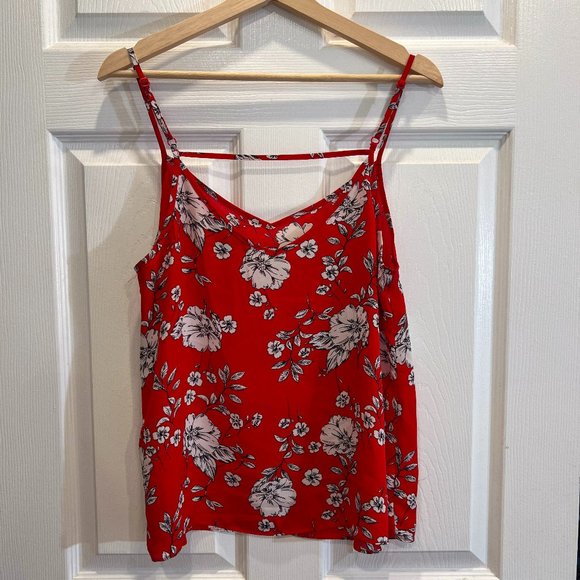 Primark Tops - Primark Red Floral Tank Top, Size 10
